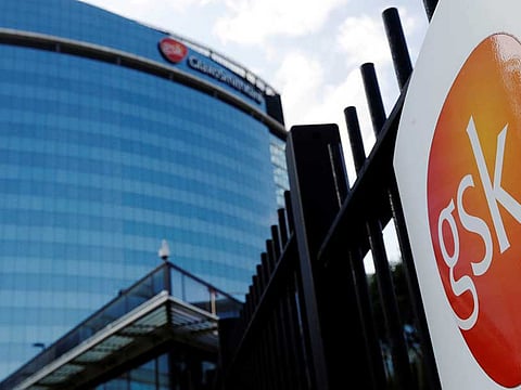 The GlaxoSmithKline building is pictured in Hounslow, west London.