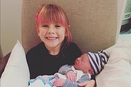 Pink shares first sibling photo with new baby