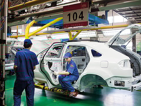 The BYD electric car assembly plant in the Pingshan district of Shenzhen, China.