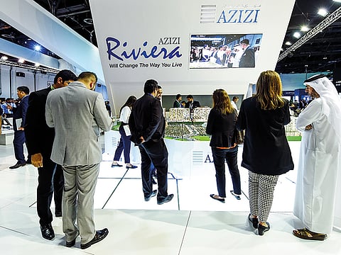 Visitors at the Azizi pavilion during Cityscape Global 2017
