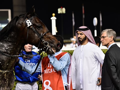Trainer Saeed Bin Suroor with Naaeebb