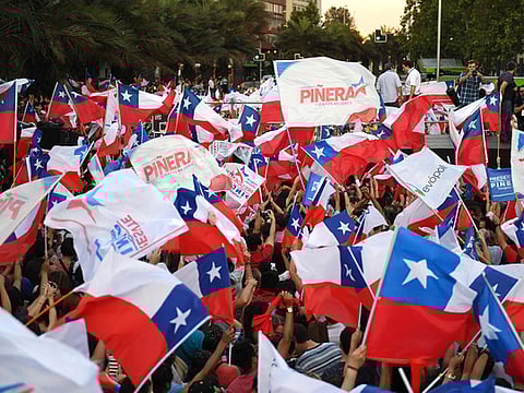 Chileans gather in Santiago in this file image 