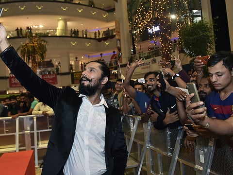 Randeep Hooda meets with fans during the 25th anniversary of Splash at Oasis Centre, Dubai.