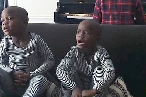 Madonna shares video of newly adopted twin daughters