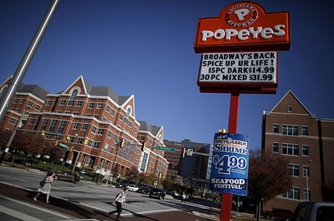 A Popeyes restaurant in the US. The chicken chain wants to become the top chicken brand in China