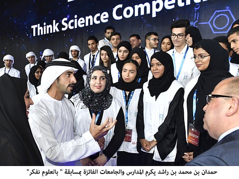 Hamdan honours winners of Think Science competition