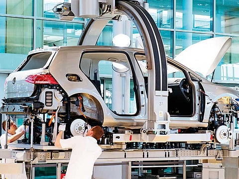 German car manufacturer Volkswagen’s factory in Dresden. A spokesman for Volkswagen  said the company is in talks with authorities on the possibility of producing medical equipment such as masks or ventilators to help fight the rapidly spreading coronavirus.