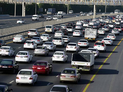 Rush-hour traffic on Sheikh Mohammed bin Zayed Road in Dubai. Two accidents on this road on Tuesday morning slowed down traffic. Picture for illustrative purposes only.
