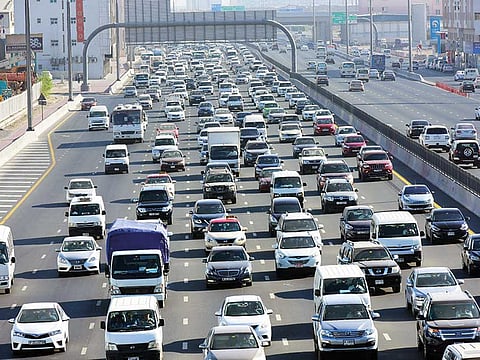 Slow-moving traffic on Shaikh Mohammad Bin Zayed Road last week. The Ministry of Interior has said eight people were killed and 66 others injured in 48 accidents in the first week of Ramadan.