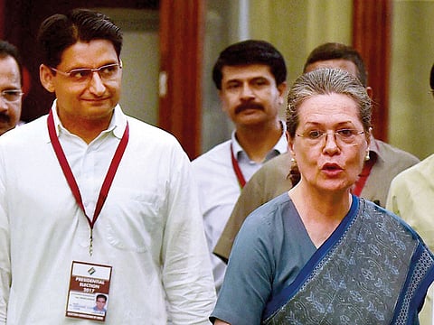 Sonia Gandhi, interim president of Congress, India's principal opposition party 