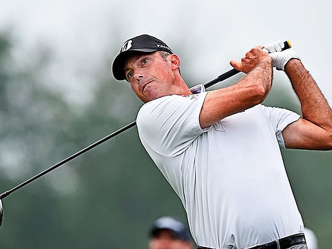 
Matt Kuchar plays his shot from the 17th tee during round one of the RBC Canadian Open at Glen Abbey Golf Club.