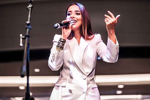 Balqees performs for fans in Mall of Emirates