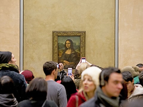 Leonardo da Vinci's Mona Lisa at Louvre, Paris 