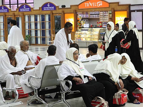 A file photo showing Haj pilgrims from Kerala, waiting at Kochi International Airport at Nedumbassery in Kerala. 