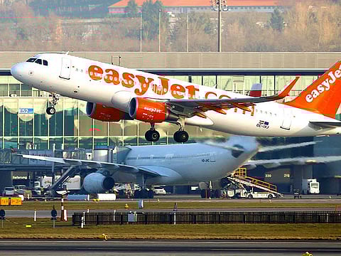 An EasyJet Airbus A320-200 aircraft takes-off from Zurich Airport, Switzerland.