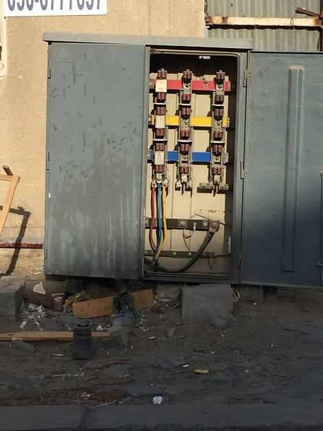 Open electrical wires could be hazardous