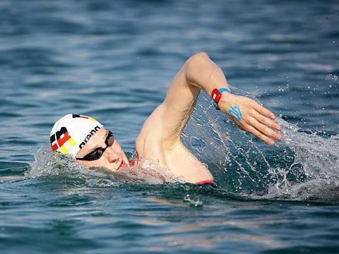 Men's 10km Marathon Swimming World Series winner Florian Wellbrock. 