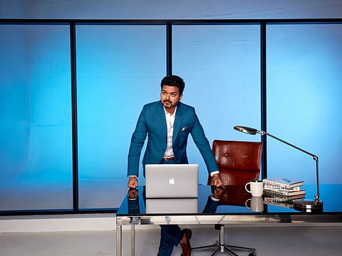 Vijay in the film ‘Sarkar’.