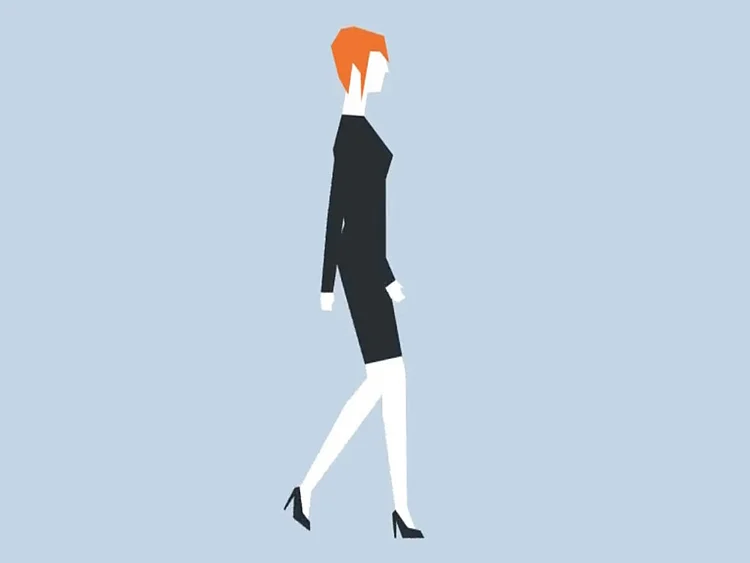 Lady walking illustration