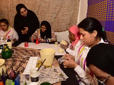 Shaikha Fatima Bint Hasher Al Maktoum during the  launch of the first Cultural Pottery Festival. 