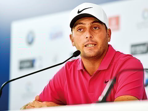 Francesco Molinari addressing the media ahead of the  DP World Tour Championship at Jumeirah Golf Estates in Dubai. 