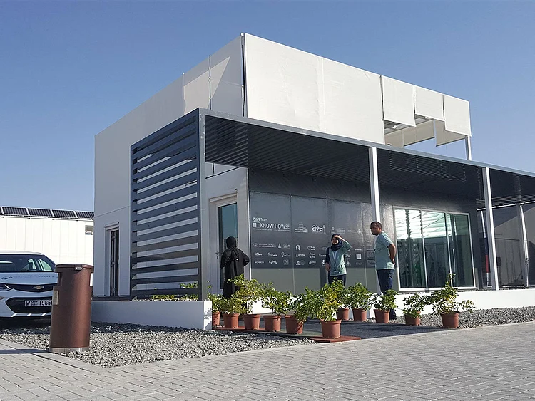 One of the 15 prototype "houses of the future today" built by students for the Solar Decathlon Middle East (SDME).