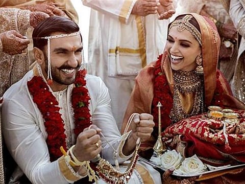 Ranveer Singh and Deepika Padukone on their wedding day.