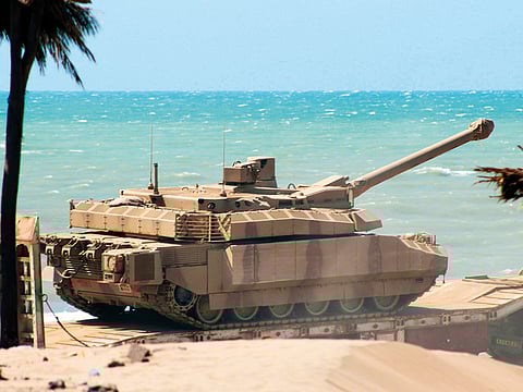 Yemeni pro-government forces pictured on the eastern outskirts of Hodeida in this file image