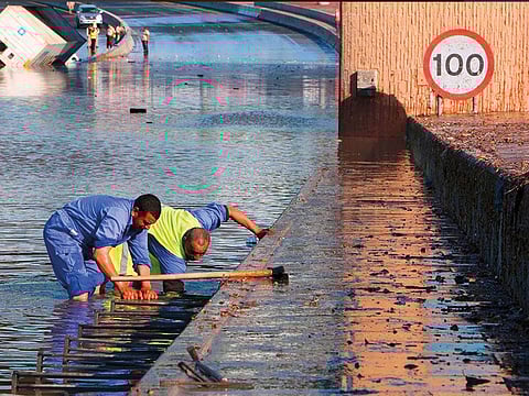 Civil defence workers intensified their efforts to pump out flood water inside the tunnels and along some roads. Kuwait experienced 245mm of rainfall over three days till Thursday, breaking a 1997 record.