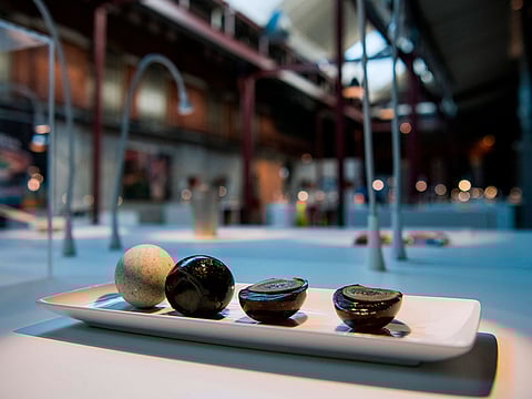 The "Century Eggs" from China are presented in the Disgusting Food Museum on November 7, 2018 in Malmo, Sweden.