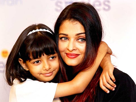 Aishwarya Rai Bachchan poses with her daughter Aaradhya Bachchan during an event for NGO Smile Train India as they celebrate her father Krishnaraj Rai birth anniversary, in Mumbai