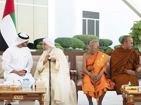 His Highness Shaikh Mohammad Bin Zayed Al Nahyan, Crown Prince of Abu Dhabi and Deputy Supreme Commander of the UAE Armed Forces, received the participants of the ‘Interfaith Alliance For Safer Communities: Child Dignity in the Digital World Forum’, being organised by the Ministry of Interior. During the meeting, held at the Al Bahr Palace Majlis, Shaikh Mohammad welcomed the guests and hoped that the forum would come up with effective results.