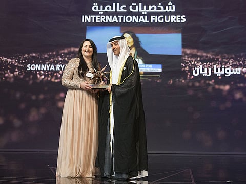 Shaikh Hazza Bin Zayed Al Nahyan, Deputy Chairman of Abu Dhabi Executive Council honours Sonya Ryan 