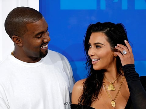 Kanye West and Kim Kardashian.