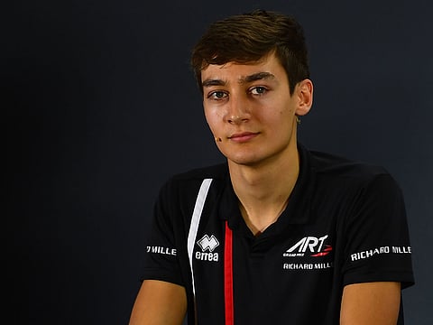 British driver George Russell, who will be Williams' driver during the 2019 season, attends the drivers press conference ahead of the Abu Dhabi Formula One Grand Prix at the Yas Marina circuit on November 22, 2018. 