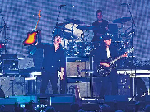 From left: Musicians, Ben Lovett, Marcus Mumford, Winston Marshall and Ted Dwane from Mumford & Sons.