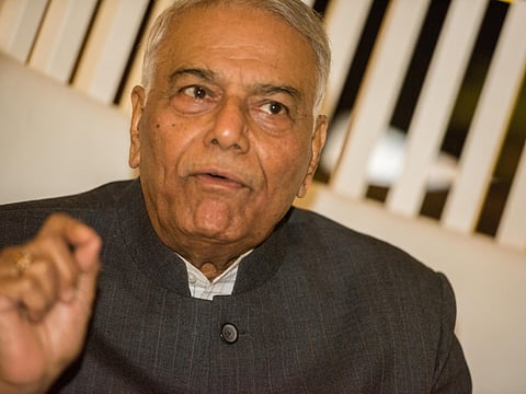 Yashwant Sinha, former finance India minister during an interview at the Royal Merien, Dubai. Photo: Antonin Kélian Kallouche/Gulf News
