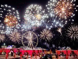 The Beach with fireworks 2