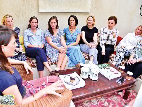 Art Historian Rose Balston conducts a workshop at XVA Gallery.