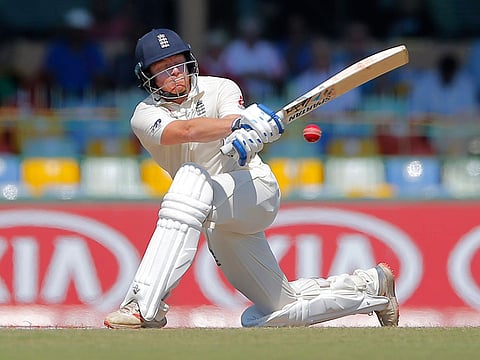 England's Jonny Bairstow bats during the third day of the third test cricket match between Sri Lanka and England in Colombo, Sri Lanka, Sunday, Nov. 25, 2018. 