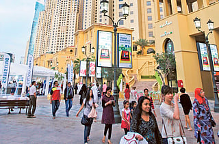 Dubai residents and tourists enjoy evening strolls andfood at The Walk in Jumeirah Beach Residence (JBR). 