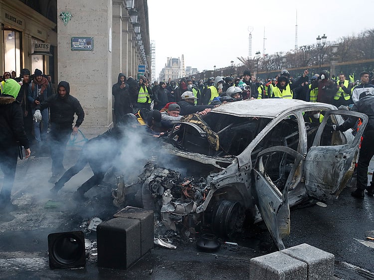 Demonstrators in Paris
