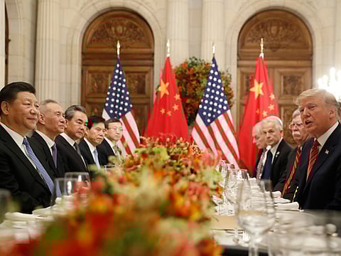 US President Donald Trump with China's President Xi Jinping during their bilateral meeting, on Saturday, in Buenos Aires, Argentina. 