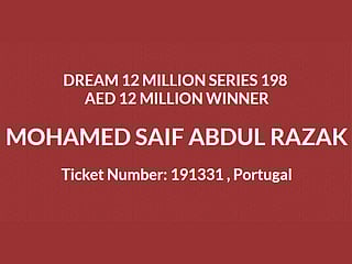 Portuguese resident wins Dh12 million in Big Ticket draw
