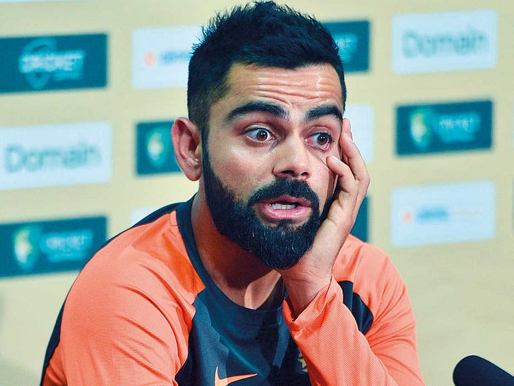India captain Virat Kohli attends a press