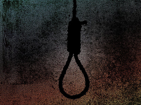 A silhouette of a noose. for illustrative purposes only.