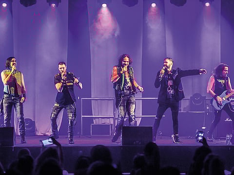 The Tenors of Rock performing at The Rotunda, Caesars Palace Bluewaters, Dubai.