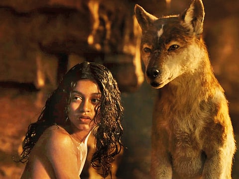 Rohan Chand (as Mowgli) and Naomie Harris (as Nisha) in ‘Mowgli’.
