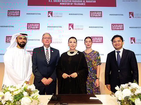 From left: Hamdan Butti Al Shamsi, Peter Wheeler, Huda I. Al Khamis Kanoo, Aurellie Dupont and Yeon-jean Yoon at a press conference held in Abu Dhabi.