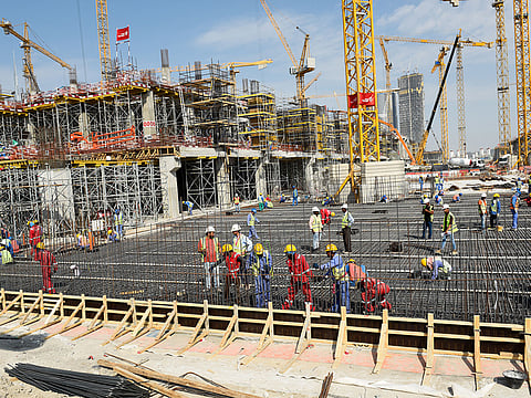Construction work in full swing at Meydan One mall. 